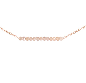 Peach Moonstone Beaded Necklace and Ring Set