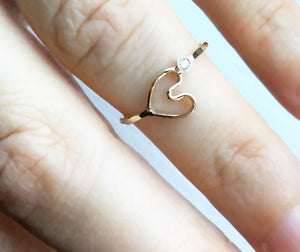 Forever Heart Ring with Black Diamond