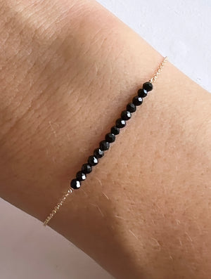 Black Spinel Bead Bracelet