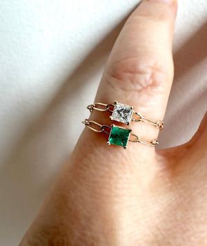 Emerald Chain Ring