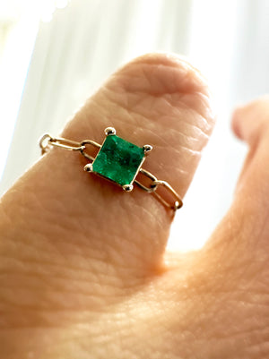 Emerald Chain Ring