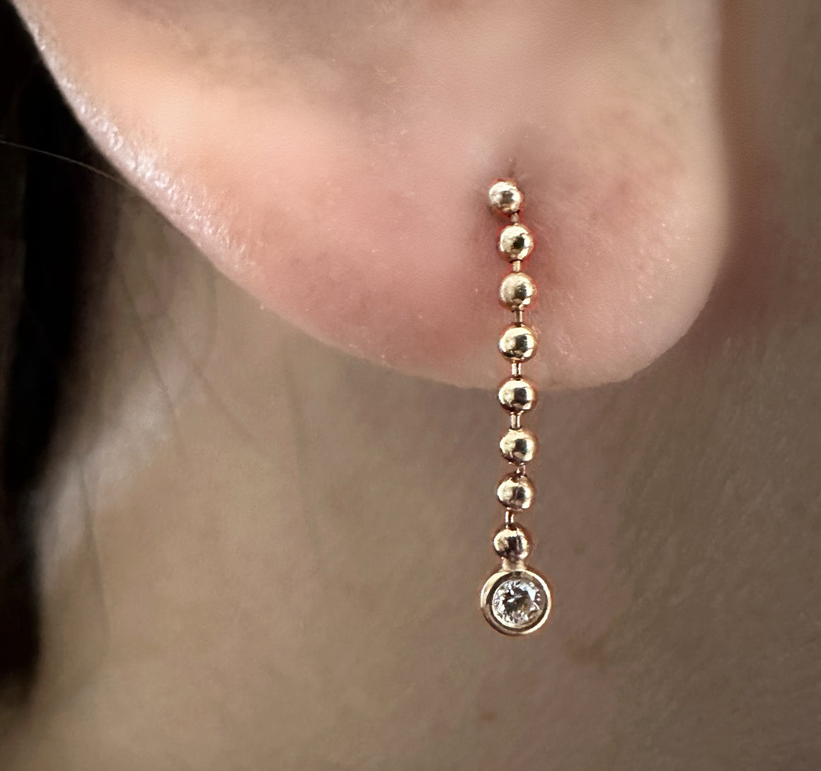 Diamond Drop Ball Chain Earrings