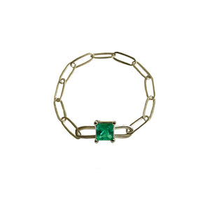 Emerald Chain Ring