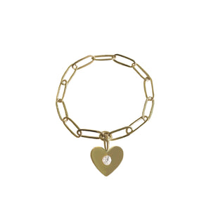 "Mini" Floating Heart Diamond Chain Ring