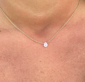 Single Moonstone Drop Necklace