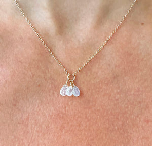 Triple Moonstone Drop Necklace