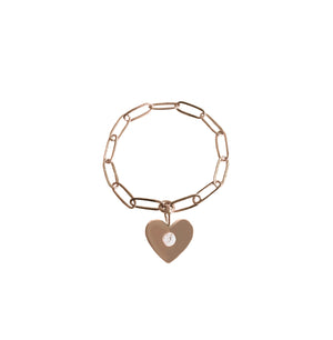 "Mini" Floating Heart Diamond Chain Ring