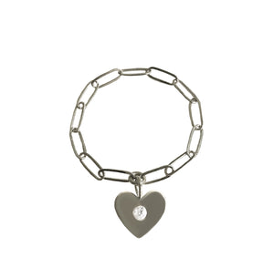 "Mini" Floating Heart Diamond Chain Ring