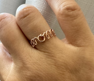Hand Twisted Wire "mom" Chain Ring