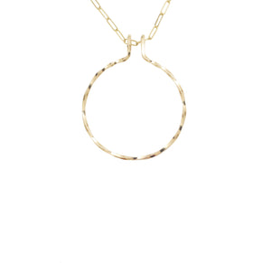 14K Yellow Gold Charm Holder With Chain