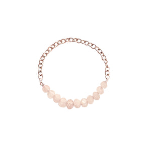 Peach Moonstone Beaded Necklace and Ring Set