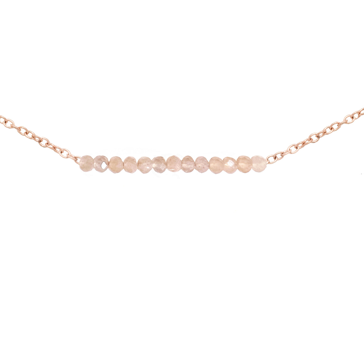 Peach Moonstone Beaded Necklace