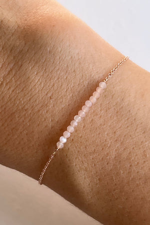 Peach Moonstone Bead Bracelet