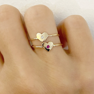 "Mini" Faith Heart Ruby Ring