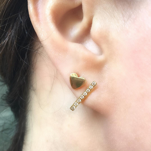 Mini "Faith" Heart Stud