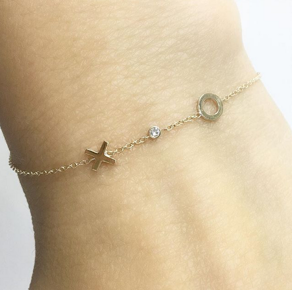 X O Diamond Bezel Bracelet