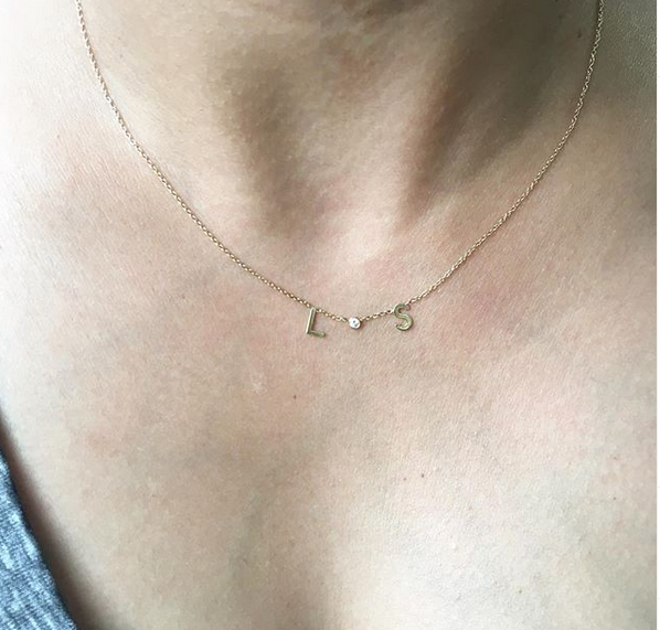 Two Initial Diamond Bezel