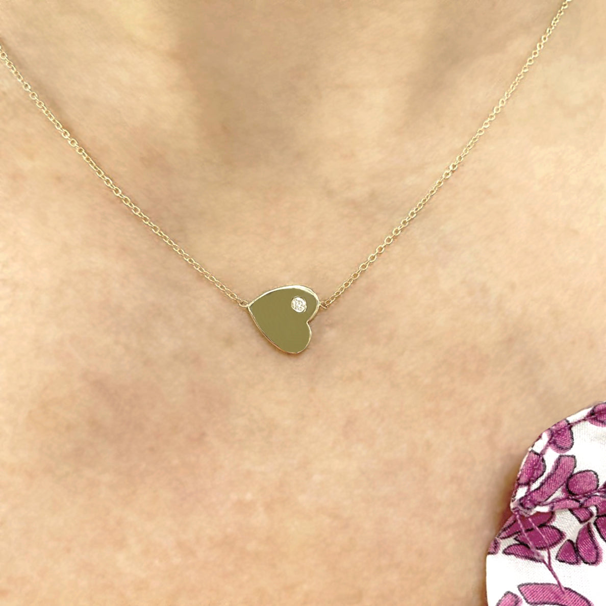 Faith Heart Set Diamond Bezel