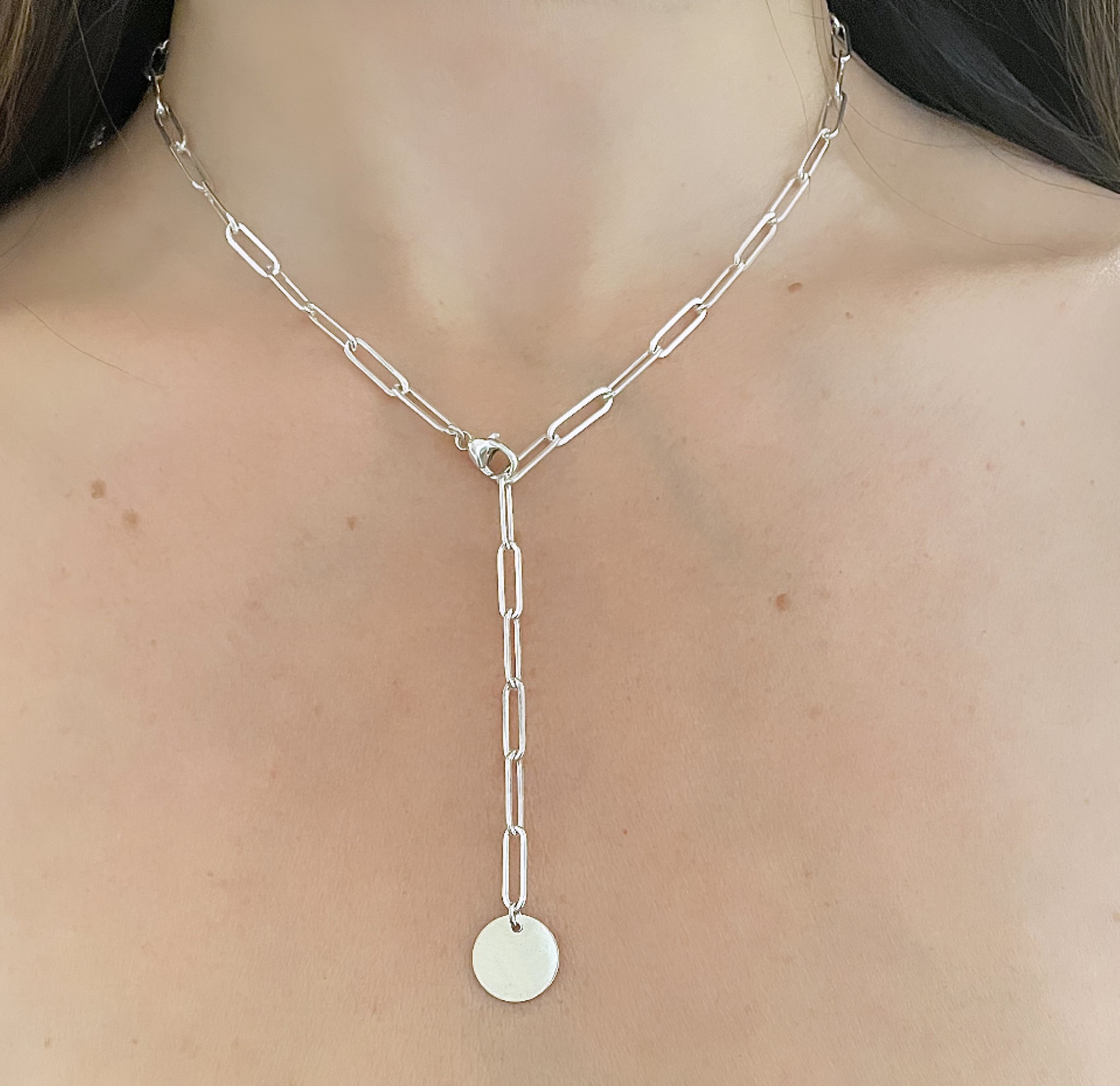 Paperclip Chain Coin Necklace Dana Faith - Main Image