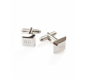 Square Pyramid Cufflinks with Custom Initials