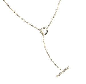 Toggle White Diamond Bar Lariat